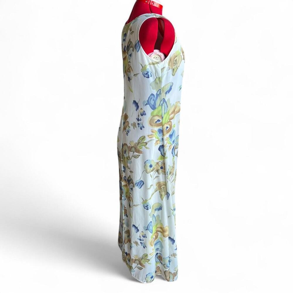 Vintage Multicolor Watercolor Floral Sleeveless Maxi Dress Size 7/8 - Picture 3 of 8